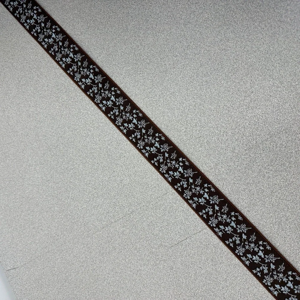 Bison Designs Belt Womens Small Brown Floral Print Mazo Webbing Slider Buckle
